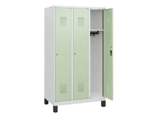 schoollocker,HxBxD 1630x900x500mm,3vak,vak B 300mm,cil.-slot,voeten - 1