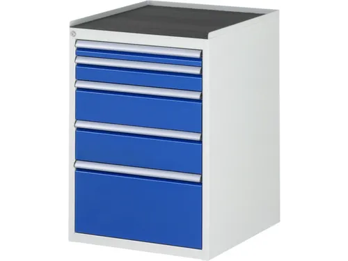 ladekast 825x580x650mm 5laden cilinderslot RAL7035 RAL5010 metaal