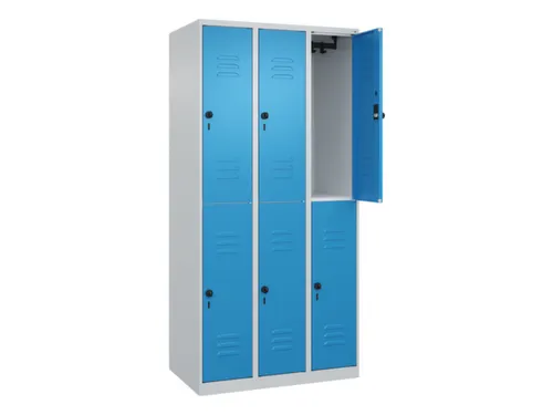 dubbeldekse locker,HxBxD 1850x900x500mm,3x2vak.,vak B 300mm