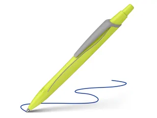 Balpen Schneider Reco Neon geel, schrijfkleur: blauw - 1