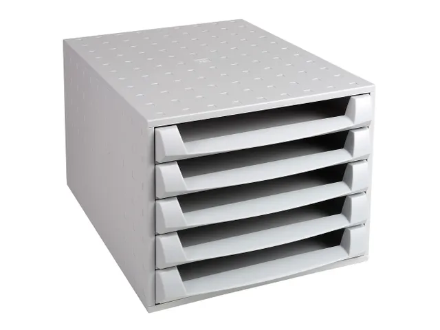 Ladenblok Fantasy Works A4+ met 5 laden open Grijs