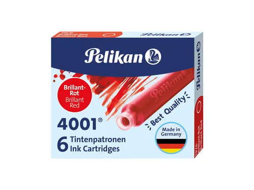 Inktpatroon Pelikan 4001 rood 6 stuks