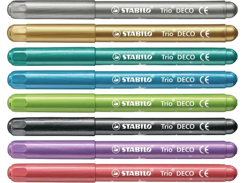 Viltstift STABILO Trio deco metallic assorti etui à 8 stuks