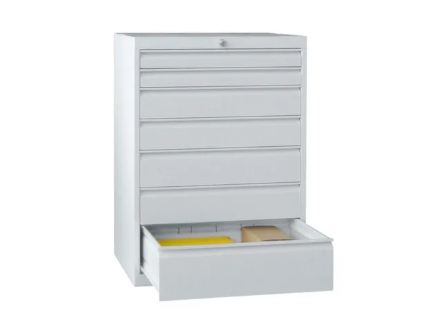 Ladenkast HxBxD 1000x715x600mm 7 Laden Ral7035