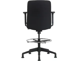 Loketstoel Stof Zwart met Doppen - 6