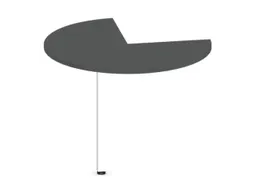 aanbouwtafel,i.h.v.,HxØ 720-840x1000mm,driekwartrond,MS-donkergrijs