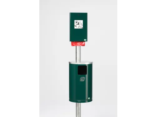 Hondentoilet dispenser/afvalbak wand/paal HxBxD 2000x350x480mm staal
