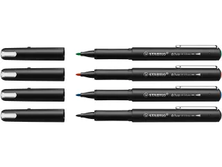 Fineliner STABILO dr!ver Etui met 4 kleuren Medium punt 0.8mm - 7