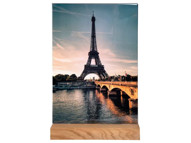 Folderhouder A4 vert icaal houten voet