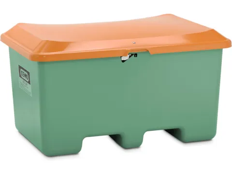 strooigoedbak,400l,HxBxD 680x1210x820mm,GVK,groen,deksel oranje