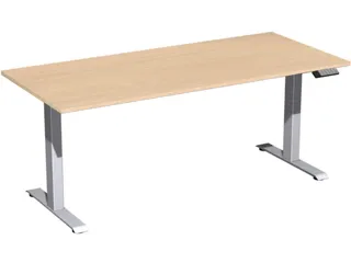 Elektrisch ihv bureau,HxBxD 730-1230x1800x800mm,blad beuken - 1