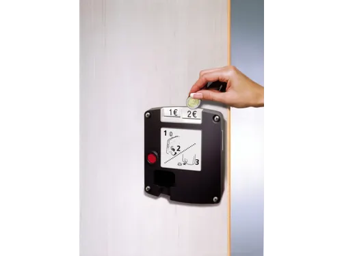 Safe-O-Mat,v. garderobekast/lockersysteem,v. 1- of 2-€-munten