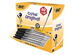 Balpen Bic Cristal medium zwart doos à 90+10 gratis