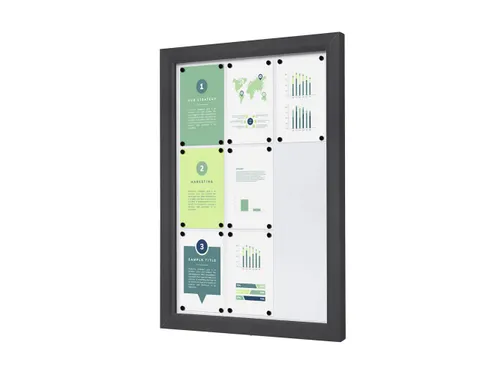 Outdoor Vergrendelbaar Notitiebord Slim 9xA4 Antraciet