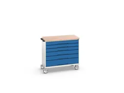 gereedschapswagen 980x1050x600mm multiplexblad 6 laden RAL7035+RAL5010