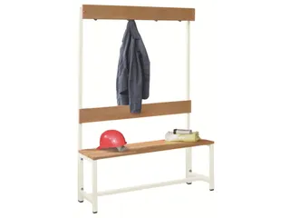 Omkleedbank LxB 1000x400mm Houten Latten Haken Enkelzijdig Ral9010 - 2