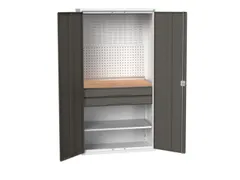 Systeemkast 2000x1050x550mm 1xlegbord 2laden RAL7035+RAL7016