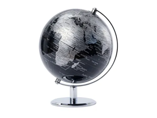 TROIKA Wereldbol Lunar 20cm Chroom Zwart-zilver