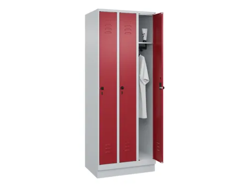 locker,HxBxD 1950x750x500mm,3vak,vak B 250mm,draaigrendel,sokkel