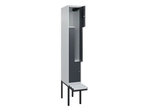 Z-garderobekast,HxBxD 2120x300x815mm,2vak,vak B 300mm,cil.-slot