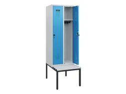 locker met bank,HxBxD 1950x600x815mm,2vak,vak B 300mm,draaigrendel