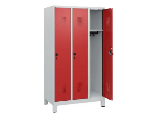 schoollocker,HxBxD 1630x900x500mm,3vak,vak B 300mm,draaigrendel,voeten