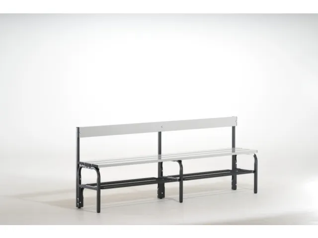 banc-patère HxLxP 770x2000x375mm barres alu structure acier RAL7016