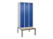locker met bank,voor scheiding van kleding,HxBxD 2120x900x815mm,3vak