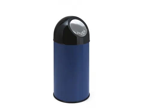 Poubelle à ouverture Push avec liner 40 litres bleu/noir