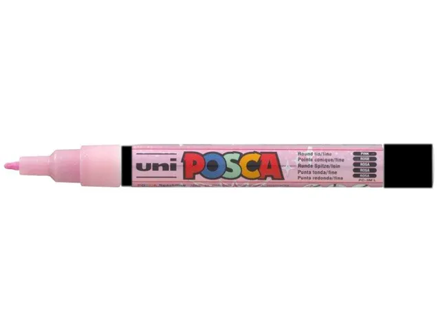 Verfstift Posca PC3M Fijne punt 0,9-1,3mm glitter roze