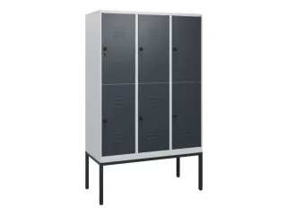 dubbeldekse locker,HxBxD 1950x1200x500mm,3x2vak.,vak B 400mm - 1