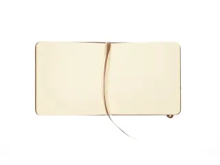 Schetsboek Kangaro 12x12cm cognac PU HC 80 vel 140gr roomwit met elast - 6