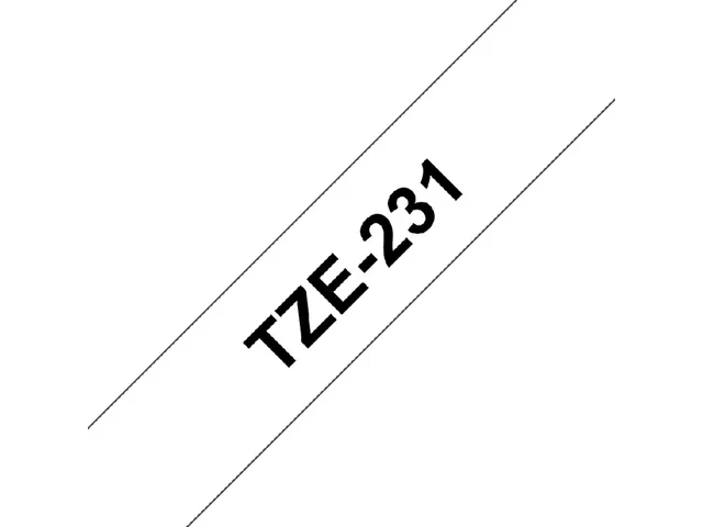 Ruban Brother P-Touch TZE231 12mm noir sur blanc.