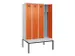 locker met bank,voor scheiding van kleding,HxBxD 2120x1200x815mm,4vak