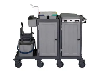 Reinigingswagen,2Kasten,2-4Zakhouders,4X6L Emmer,Mopwringer - 2