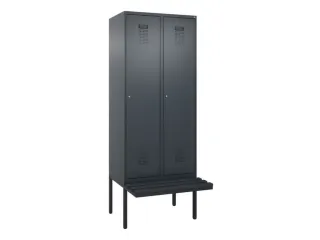 locker met bank,HxBxD 2120x800x815mm,2vak,vak B 400mm,cilinderslot - 2