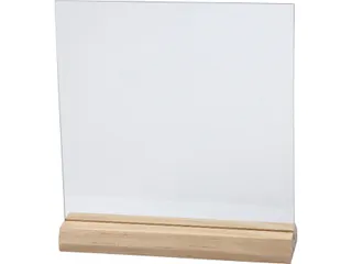 Glasplaat Creativ Company 15.5cmx15.5cm met houten voet 10 stuks - 1