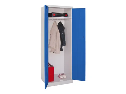 kleding-/wasgoedkast,HxBxD 1800x600x500mm,RAL7035,front RAL5010