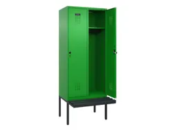 locker met bank,HxBxD 2120x800x815mm,2vak,vak B 400mm,draaigrendel