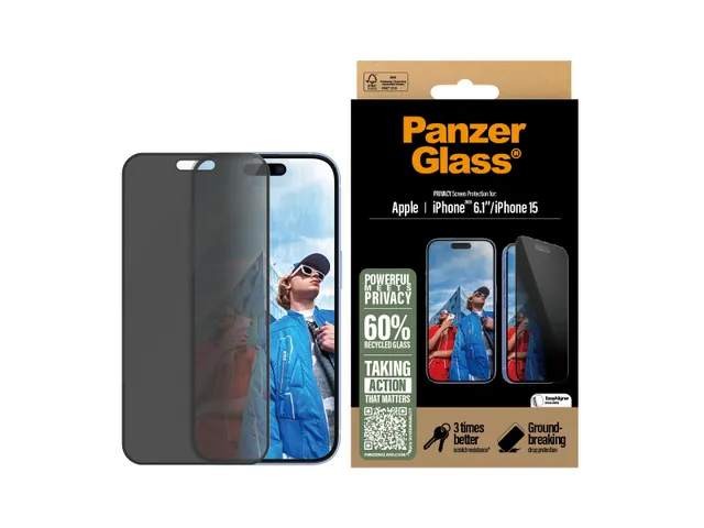 PanzerGlass Privacy Screen Protector iPhone 16 | 15 | Ultra-Wide Fi