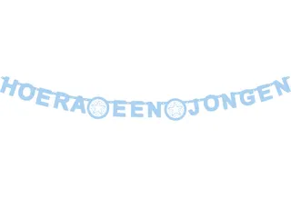 Letterslinger ''Hoera een jongen'' blauw - 1