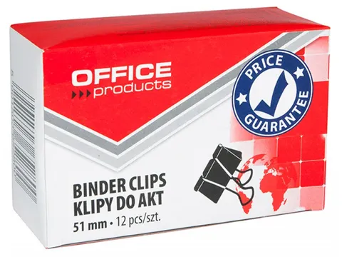 Office Products foldbackclip zwart metaal 51mm doos 12 stuks