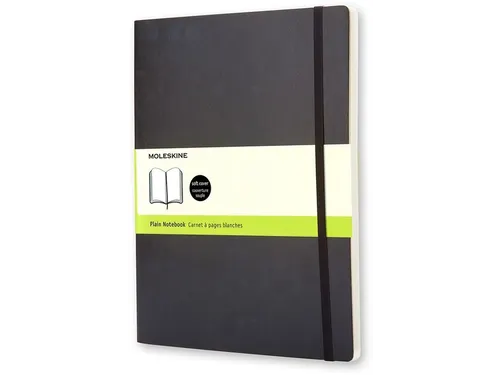 Notitieboek Moleskine XL 190x250mm blanco soft cover zwart