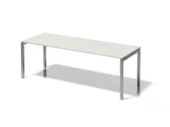 In hoogte verstelbaar bureau,HxBxD 650-850x2200x800mm,blad grijswit