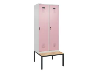 locker met bank,HxBxD 2120x800x815mm,2vak,vak B 400mm,draaigrendel - 3
