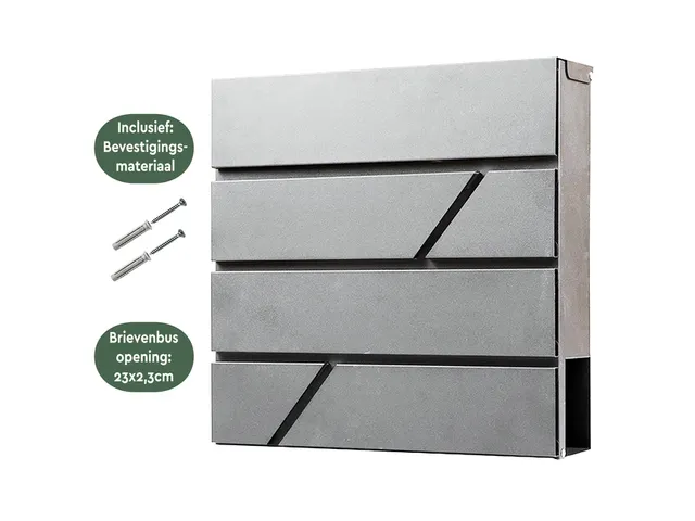 Brievenbus BRASQ PB200 Deluxe wand rvs