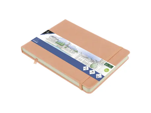 Schetsboek Kangaro A5 landscape oud roze PU HC 80 blad 140gr roomwit m