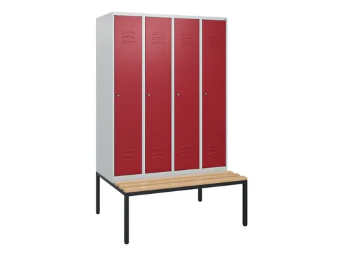 locker met bank,HxBxD 1950x1200x815mm,4vak,vak B 300mm,cil.-slot