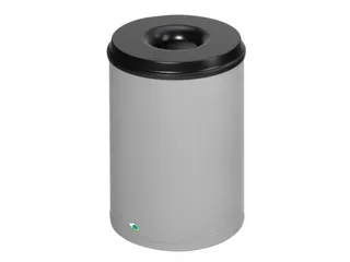 prullenmand zelfblussend 50 liter HxØ 520x375mm kop zwart zilver - 1