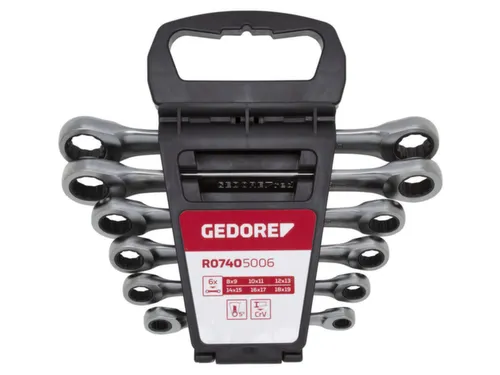 R07405006 6-delige ratelsleutelset met dubbele ring SW8-19mm